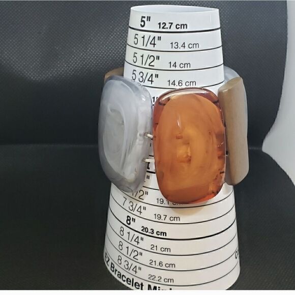 CHUNKY STRETCH Cuff Bracelet Neutrals - Picture 5 of 6